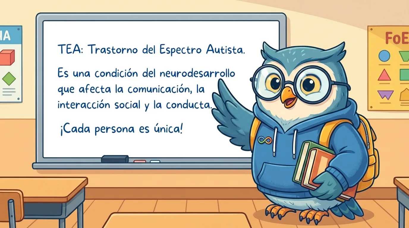 Diagrama circular del espectro autista con los ejes social, sensorial, ejecutivo, motor y lenguaje